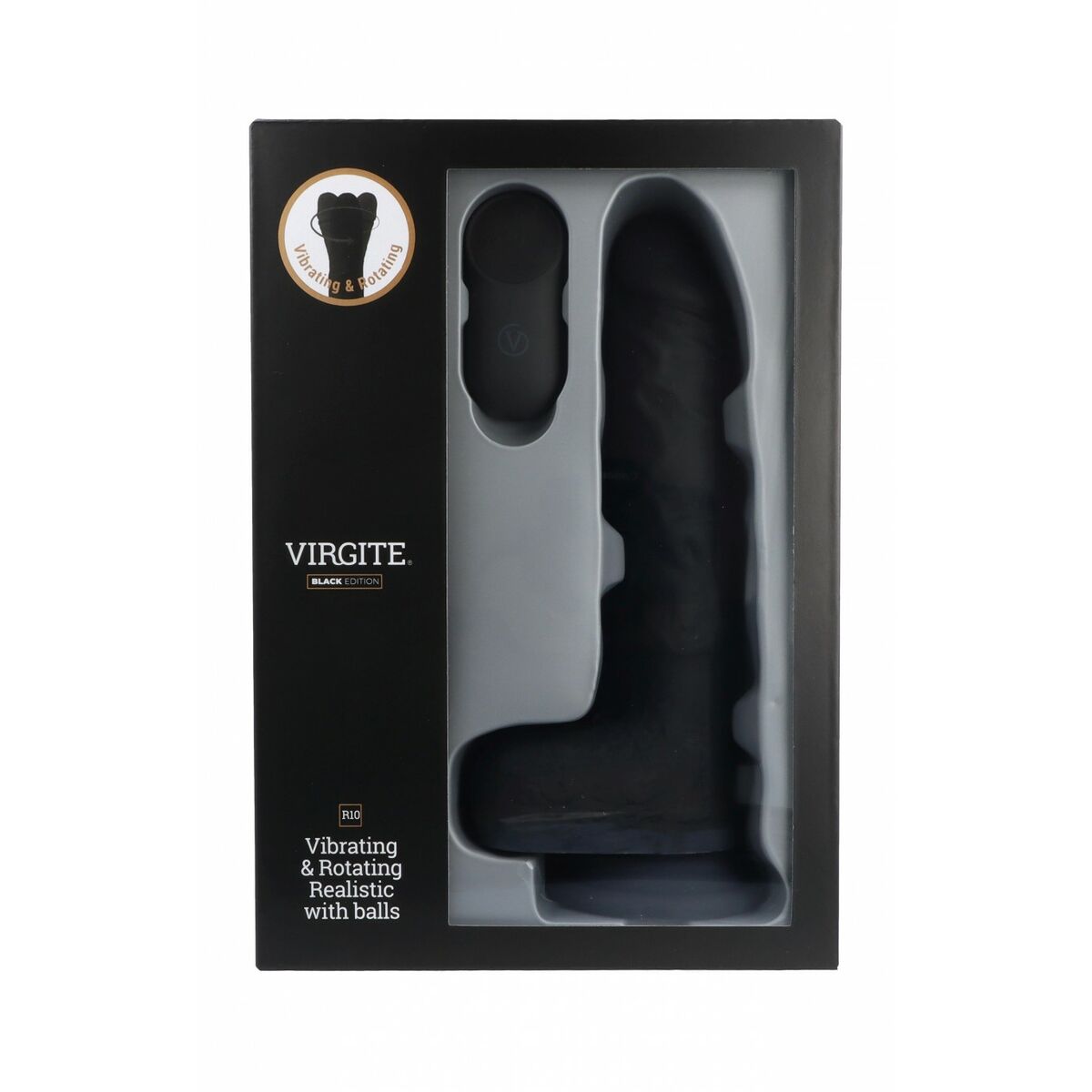 Gode réaliste Virgite R10 Noir 21 cm